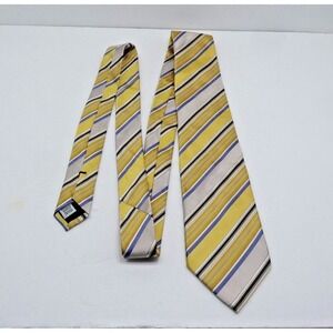 Geoffrey Beene Extra Long Stain Resistant Striped 100% Silk XL Necktie